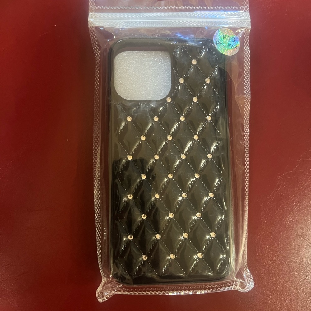 iPhone 13 promax rhinestone case color black